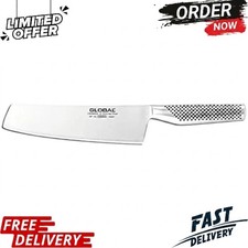 REAL GLOBAL G-5 Nakiri Vegetable Knife 7 inch Cromova 18 Stainless Steel Genuine picture