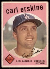 1959 Topps #217a Carl Erskine picture