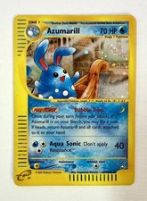 Azumarill H4/H32 Aquapolis Vintage Holo Rare Pokémon Card 2002 e-Reader SWIRL picture