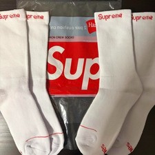 Supreme Hanes White Socks - Crew 4 Pack - Size 6-12 Streetwear Unisex New 2026 picture
