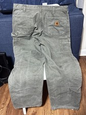 Carhartt B11-MOS Men’s Carpenter Work Pants 36x32 Green Cotton Canvas picture