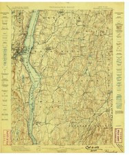 Rhinebeck, NY, Topographic Map, 1898, USGS – Premium Matte Print – Historic NY picture