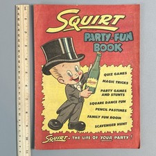 Vtg 1953 Squirt Soda Party Fun Book UNUSED Advertising Comic Lil Squirt Mascot picture
