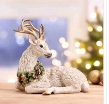 Fitz & Floyd Woodland Resting Deer Figurine – 10.25