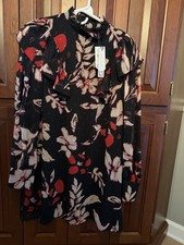 NWT Sanctuary Twice As Cute Womens Metallic Mini Babydoll Dress S Poinsettia picture