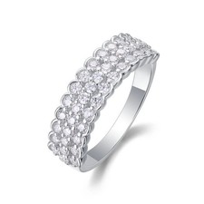 Fifty8 Moissanite Pave Band Ring 925 Silver Poetry Elegance picture