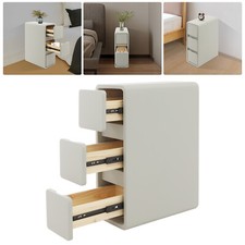 Solid Wood Bedside Table With Drawers,?3 Tiers Small Narrow Nightstand Bedroom picture