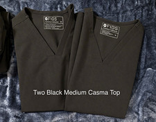 FIGS Casma Technical Collection Scrub Top Lot of 2 Women's Black Size M picture