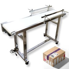 110V White PVC Belt Conveyor Speed Adjustable Industrial Transport Equipment picture