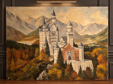 Painting by Hans Lesmeister Neuschwanstein Castle 1961 picture