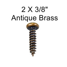 Antique Brass Round Head Screws, 2 x 3/8