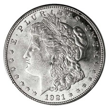 1921 P D or S $1 Morgan Silver Dollar About Uncirculated AU picture