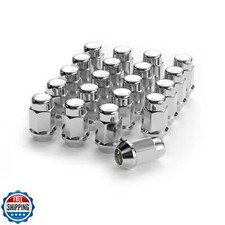 1/2 x 20PCS Lug Nuts, 20pcs Chrome 1/2-20 Closed End Bulge Acorn Lug Nuts picture