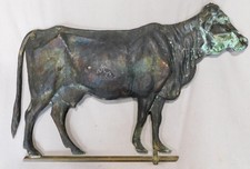 Antique cow weathervane copper full bodied polled atr. Cushing or Fiske c1880 picture