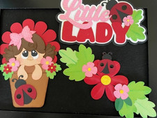SUMMER Little Lady Full Set premade paper piecing scrapbook diecut 3D picture