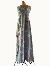 Vintage Malihini Hawaii Maxi Dress Bird Floral Hawaiian Print 1960s 70s picture