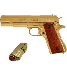 Denix 1911 Non-Firing Field-Strippable Collectible Gun Removable Magazine Gold picture