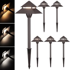 6 Pack 3CCT LED Pathway Lights, Low Voltage Landscape Lights, IP65, Aluminum picture