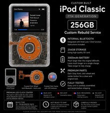 Custom iPod Classic 7th Gen 256GB Bluetooth LED 2000mAh Transparent picture
