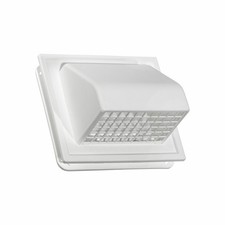 4” White Plastic Dryer Vent - J Channel – Spring Damper - Screen - 1” Collar picture