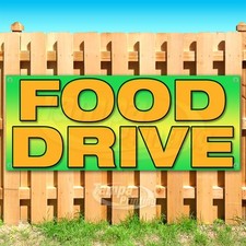 FOOD DRIVE Advertising Donate Help Donations Vinyl Banner Flag Sign USA SB11237 picture