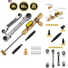Valve Core Remover Installer Tool and HVAC Service Wrench Set with Hex Bit Ad... picture