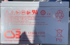 New CSB HR1234W F2 FR: 12v 34W High Rate AGM Fire Resistant BackUP Battery picture