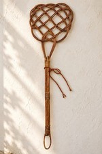Vintage Woven Rattan Carpet Beater Celtic Knot Wicker Rustic Farmhouse Decor 27