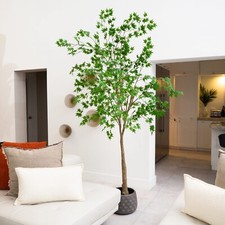 8’ Artificial Maple Tree with Real Touch Leaves Home Decor. Retail $324 picture