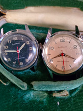 Rocklin Vintage Manual Mechanical Wristwatch Lot of 2 w/ Box, Black/White Dial picture