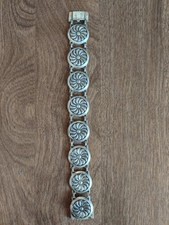 Vintage Sterling Silver Bracelet 7.5” 28 g Flowers Link picture