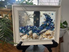 Beach Themed Resin Art Decor with Starfish & Seashells Ocean Theme Decor picture