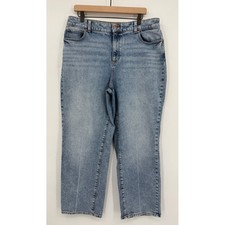 Talbots Jeans Blue 16 Petite Blue High Waist Relaxed Light Wash Denim Pants picture
