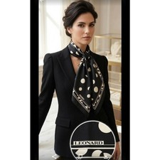 Vintage Leonard Of Paris Polka Dot Silk Scarf picture