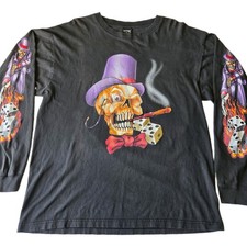 VTG Rare Lightning Double-Sided 2003 Sturgis  Long Sleeve Shirt XL Gambler Skull picture