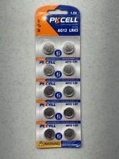 10 PK AG12 LR1142 SR1142W D301 SR43W 1167A ALKALINE CELL BATTERY HG0% REMOTE USA picture