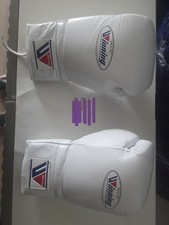 Winning MS-600 Boxing Gloves 16 oz Lace-Up Professional Boxing Gloves White NEW picture