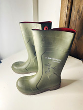 Dunlop Purofort Tall Green Rubber Safety Work Boots EH ASTM F2413-18 Size 7 M picture