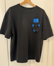 ADER Error Black Teddy Bear Pocket Tee Shirt Mens Large Korean Designer picture