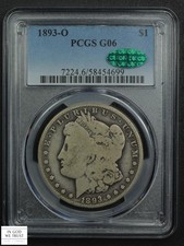 1893 O Morgan Silver Dollar $1 PCGS G 06 CAC picture