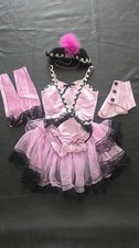 Vintage Curtain Call Can Can Dance Costume Girls 8 Lavender Top Hat Spats Saloon picture