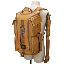 Waxed Canvas Vintage Leather Backpack Camping Hiking Rucksack Packsack Bag picture