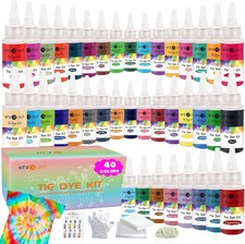 HTVRONT Tie Dye Kit - 40 Vibrant Colors Tye Dye Kit for Large Groups, Pre-Filled picture