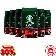 Starbucks Ground Coffee, Dark Roast Hot or Iced Coffee, Italian Roast, Six 12 oz picture