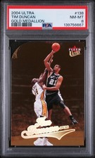 2004 ULTRA #138 TIM DUNCAN GOLD MEDALLION PSA 8 RARE DIE CUT GOLD INSERT SHARP picture