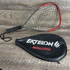 Vintage Ektelon Medallion x-small Silver Maroon Racquetball Racquet w/ Cover picture