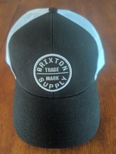 Brixton Supply Trade Mark Black & White Mesh Adjustable Truckers Hat Ball Cap picture