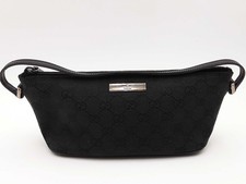 Gucci Black Gg Monogram Canvas Boat Pochette Eb0826lxzsa picture