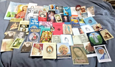 Huge Vintage Lot 70 Catholic Prayer & Saint Devotionals, Crosses, Medals, Relics picture