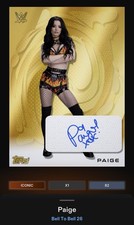 Paige - Gold Signature Iconic - Topps Slam WWE Bell To Bell 26 picture